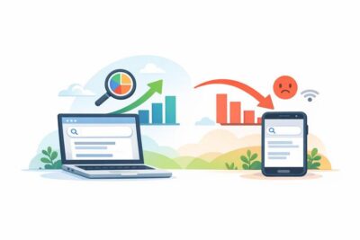 Google Desktop CTR steigtnull Mobile CTR schwaechelt ueberall bei Spitzenplaetzen