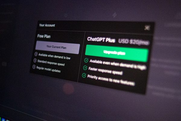 a computer screen with a chatoff plus user interface